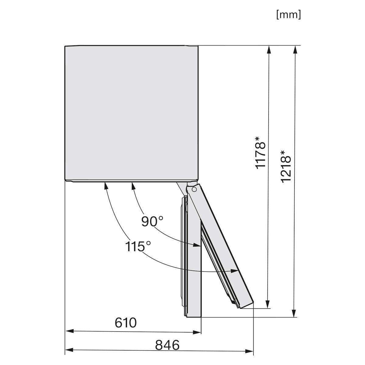 Miele KFN 4395 DD Fridge Freezer, D Rated in Clean Steel