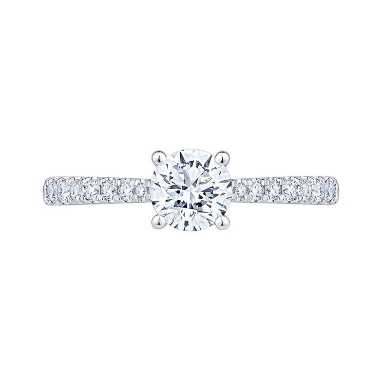 1.00ctw Round Brilliant Cut Diamond Ring, Platinum