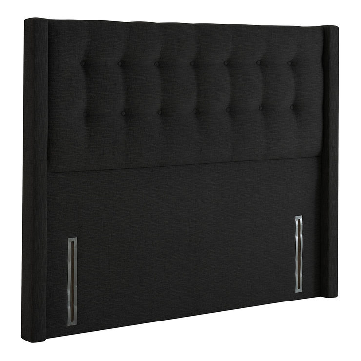 Silentnight 4 Drawer Divan Base with Bloomsbury Headboard in Ebony, Super King
