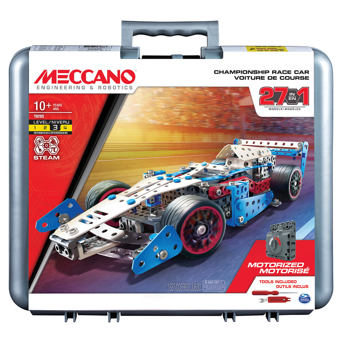 Meccano 27 in 1 race car image on white background