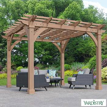 Yardistry 12ft x 12ft (3.65 x 3.65m) Wooden Pergola