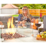 Stone Garden 5 Piece Deep Seating Fire Patio Set in White