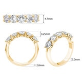 2ctw 5 Stone Ring, 18k Yellow Gold