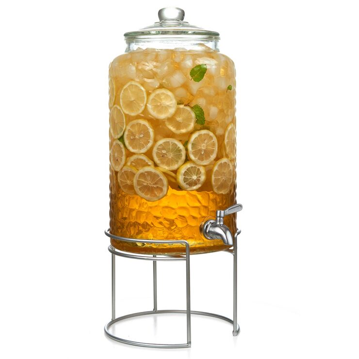 King Crystal 12 Litres Glass Drink Dispenser with Stand
