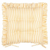 Wylder Millie Ruffle Yellow Striped Indoor Outdoor Seat Pad 2 Pack, 40 x 40 cm