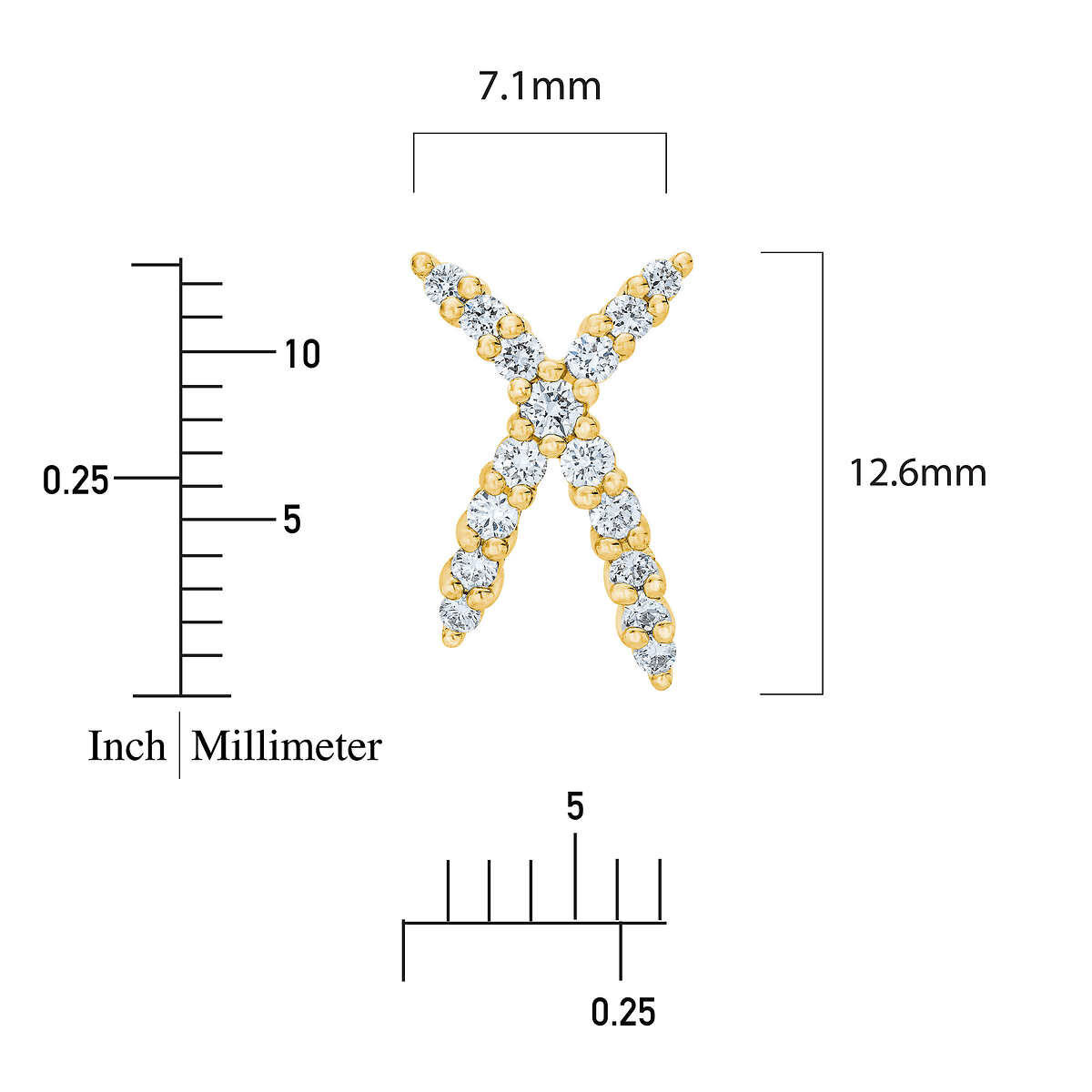 0.34ctw Round Brilliant Cut Diamond X-Shape Earring, 14ct Yellow Gold