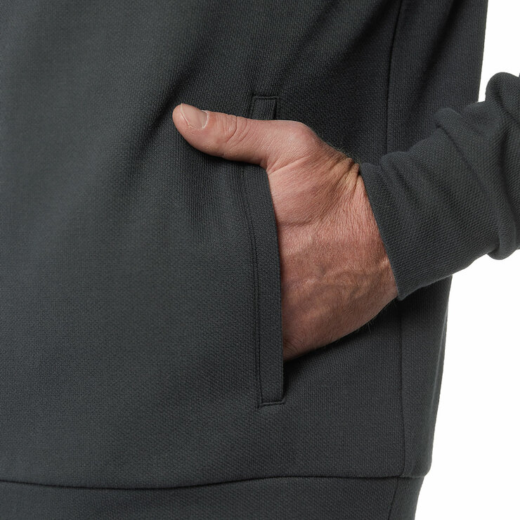 32 Degrees Men's Pique Full Zip Hoodie in Charcoal