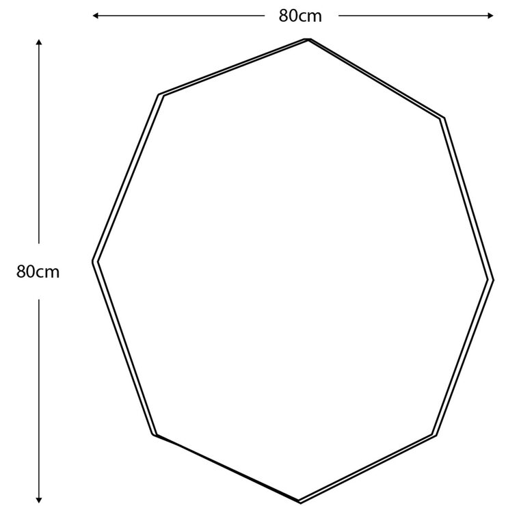 Bowie Octagon Mirror, Black