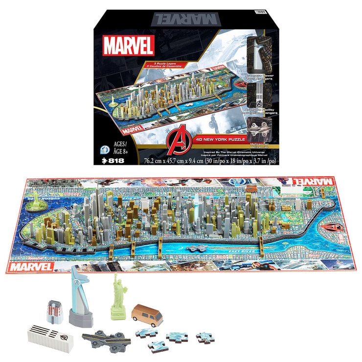 4D Cityscape MARVEL Avengers New York 4D Puzzle 818 Pieces (8+ Years) Costco UK