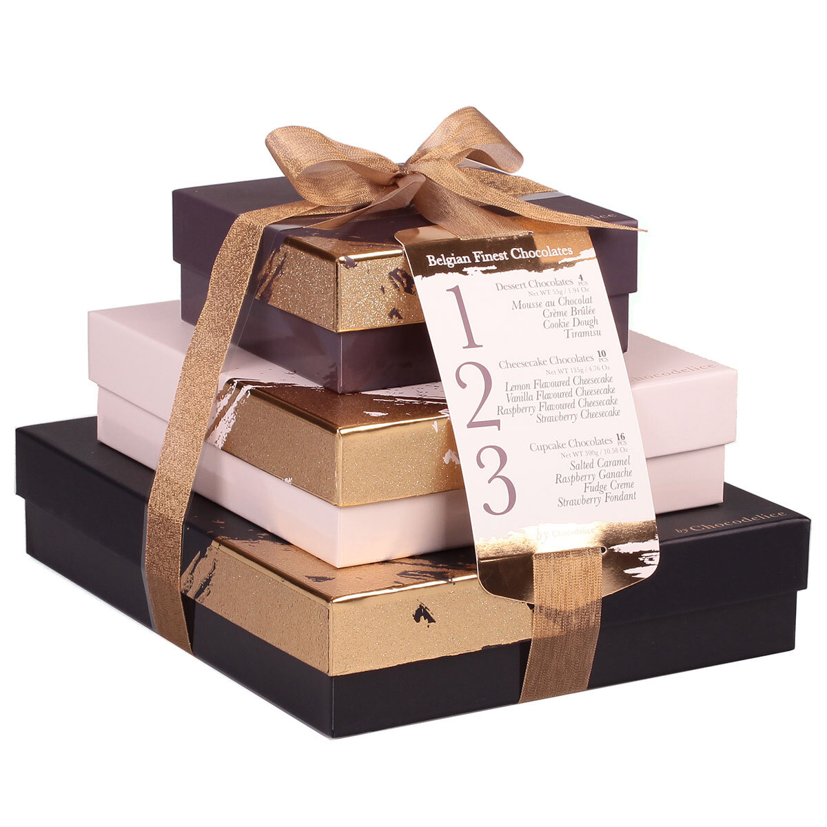 Chocodelice Finest Belgian Chocolates 3 Box Gift Set, 490g