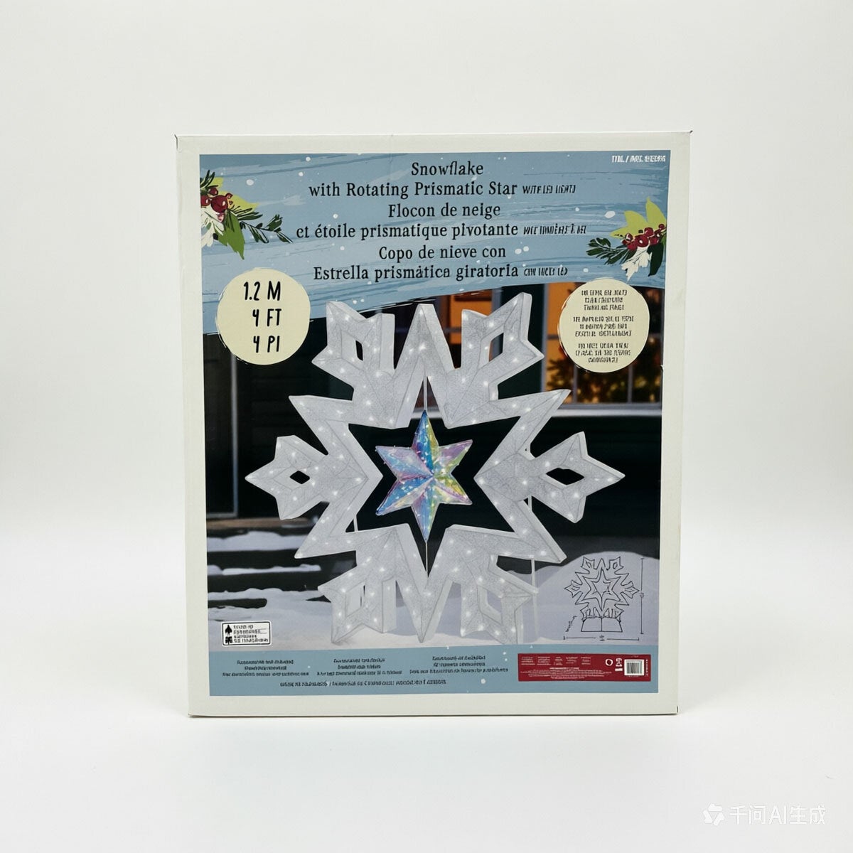 48 Inch Snowflake With Prismatic Star 48 Inch Snowflake With Prismatic Star