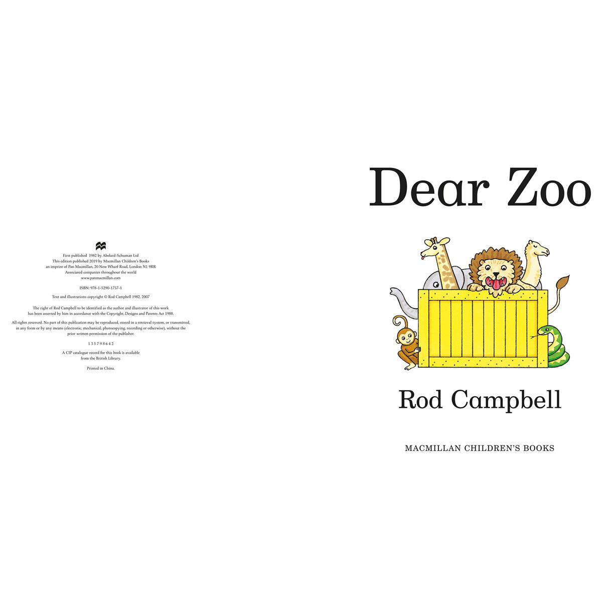 Upsized Dear Zoo, Rod Campbell (2+ Years)