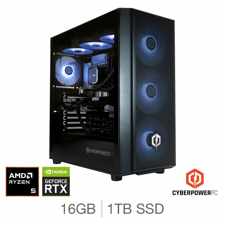 CyberPower, AMD Ryzen 5, 16GB RAM, 1TB SSD, NVIDIA GeForce RTX 5060 Ti, Gaming Desktop PC CyberPower, AMD Ryzen 5, 16GB RAM, 1TB SSD, NVIDIA GeForce RTX 5060 Ti, Gaming Desktop PC