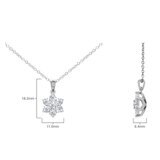 1.00ctw Round Brilliant Cut Diamond Daisy Pendant, 18ct White Gold