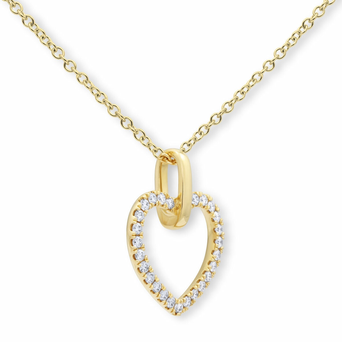 0.20ctw Brilliant Cut Diamond Heart Pendant, 18ct Yellow Gold