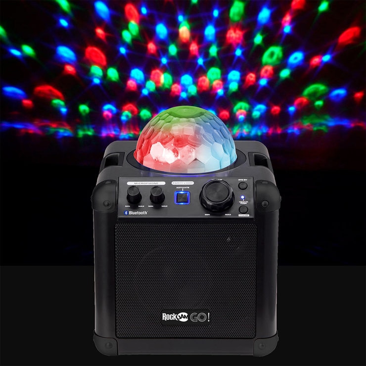 RockJam Go Lightshow Bluetooth Rechargeable Karaoke Speaker in Black