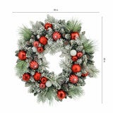 30 Inch Pre-Lit Flocked Christmas Wreath 30 Inch Pre-Lit Flocked Christmas Wreath