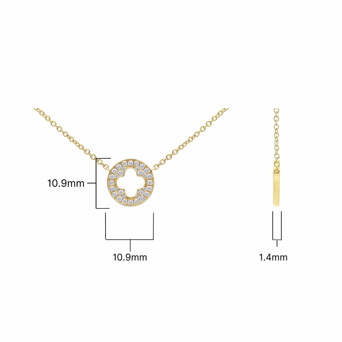 0.24ctw Round Brilliant Cut Diamond Necklace, 14ct Yellow Gold