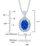Oval Shaped Blue Sapphire and 0.55ctw Diamond Pendant