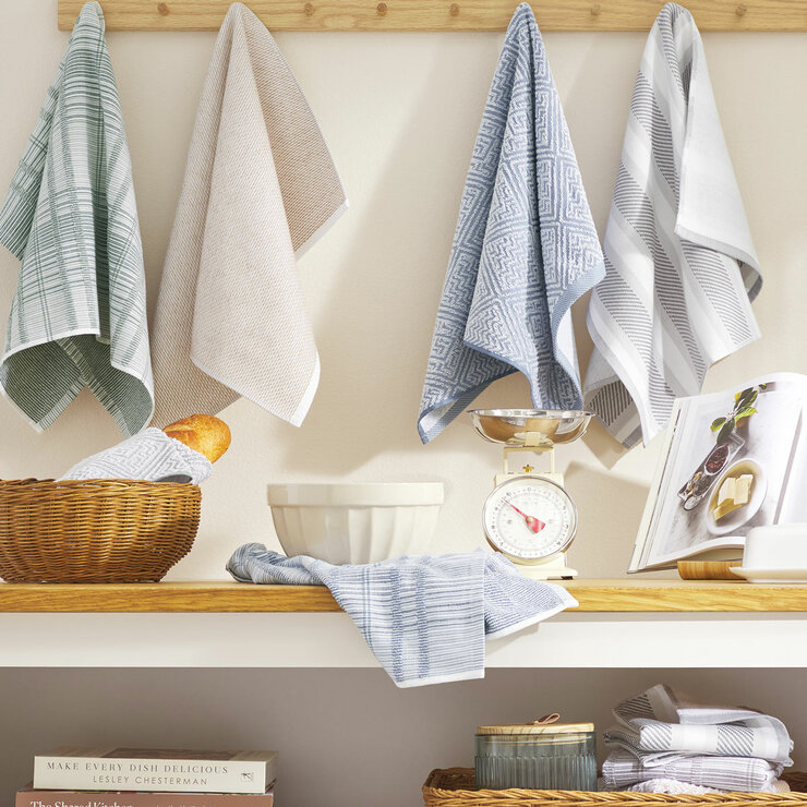 Town & Country Organic Kitchen Towels 8 Pack, in 4 Designs Town & Country Organic Kitchen Towels 8 Pack, in 4 Designs
