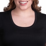 Kirkland Signature Ladies Scoop Neck Pima Tee in Black