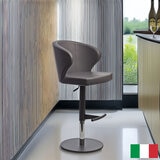 Peressini Doris Grey Faux Leather Gas Lift Bar Stool
