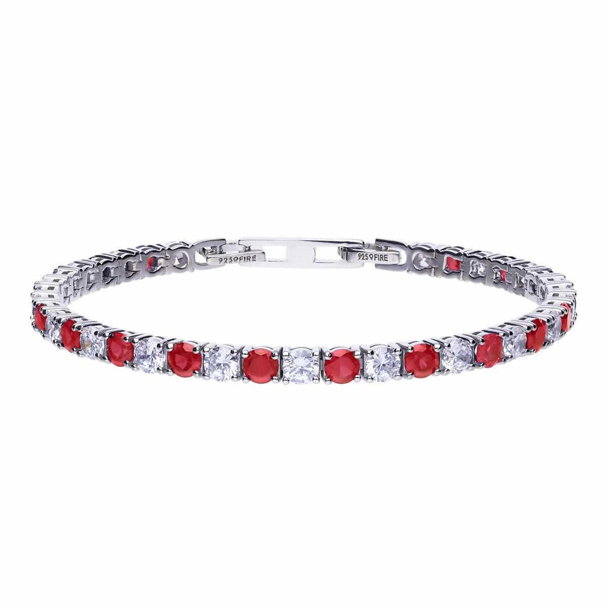 Diamonfire two tone Red Zirconia Tennis Bracelet