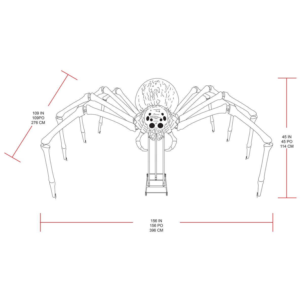 Halloween 4ft (1.2m) Giant Mutant Spider with Lights & Sounds