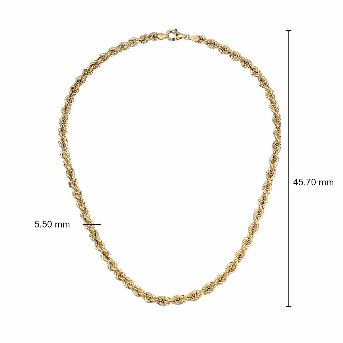 14ct Yellow Gold Rope Chain Necklace 14ct Yellow Gold Rope Chain Necklace