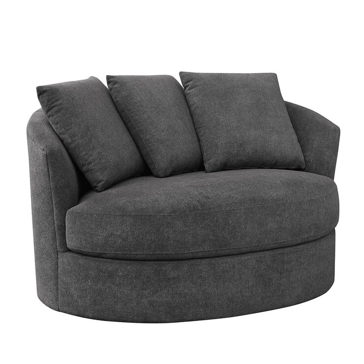 Thomasville Dark Grey Fabric Swivel Chair | Costco UK