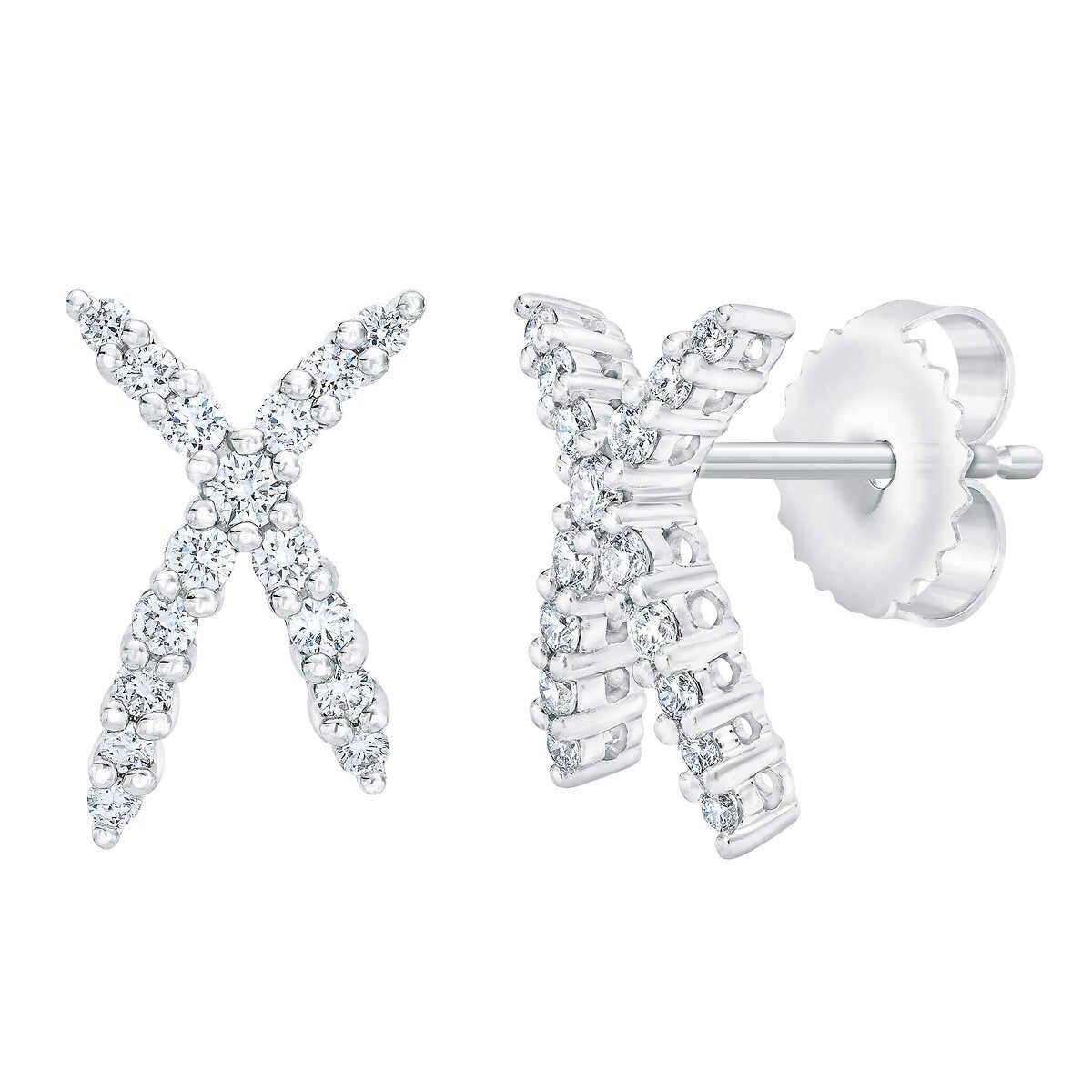 Diamond x best sale earrings