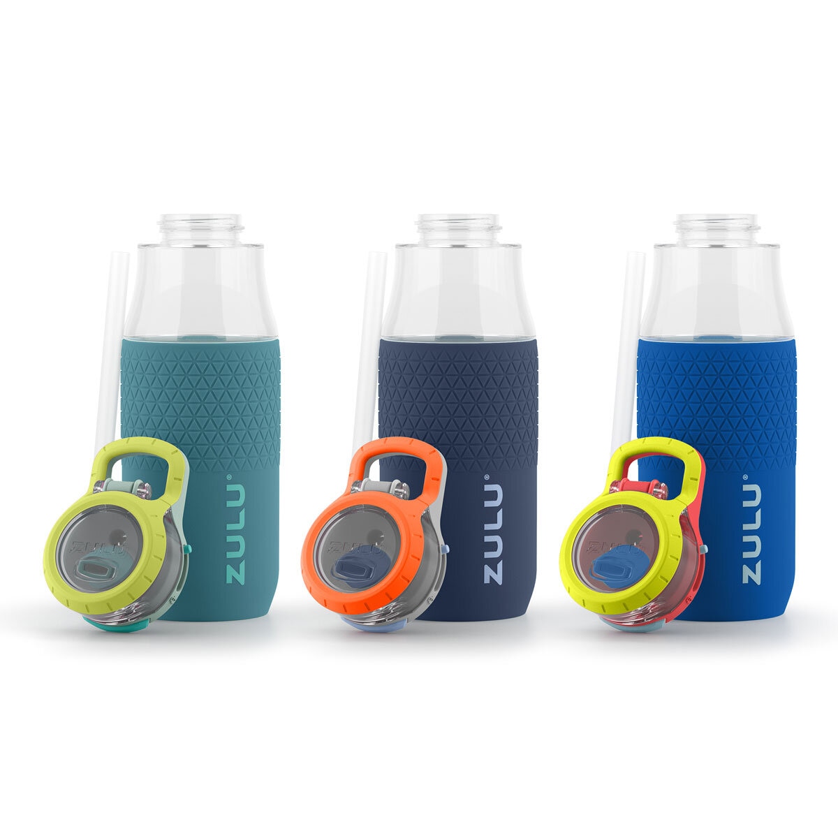 Zulu Tritan Water Bottle, 511ml, 3 Pack in Blue