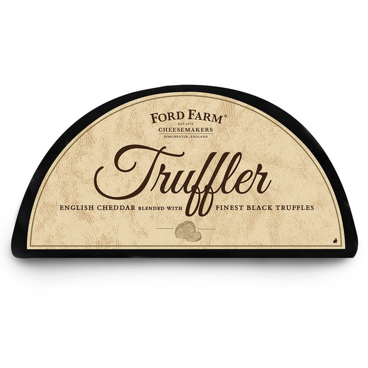 Ford Farm Black Waxed Cheddar Truffler with Black Truffle and Mushroom, 2 x 1.2kg