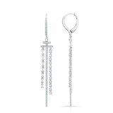 1.04ctw Diamond Dangle Earrings, 18k White Gold