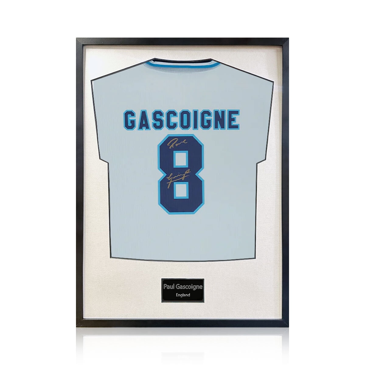Paul Gascoigne Signed Framed England Football Shirt