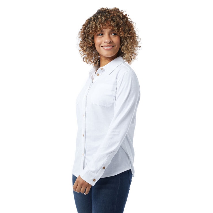 32 Degrees Stretch Cotton Shirt in White - Large
