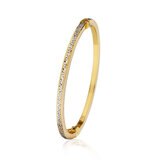 14ct Two Tone Gold Diamond Cut Bangle
