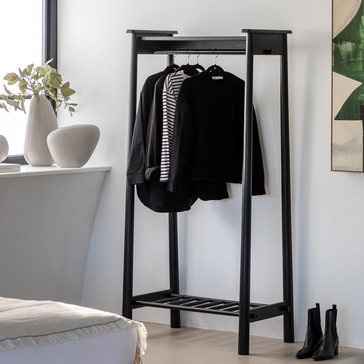 Gallery Wycombe Black Oak Open Wardrobe