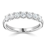 1.54ctw Round Brilliant Cut 7 Stone Diamond Ring, 18ct White Gold