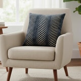 Malini Rada Navy Velvet Feather Fill Cushion, 56 x 56 cm