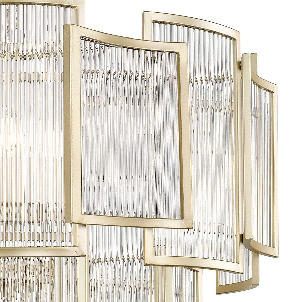 Close up  Impex Chicago 13 Light Ceiling Pendant Light in Matt Gold