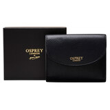 Osprey London Tilly Grainy Hide Leather Women's Purse, Black with Gift Box