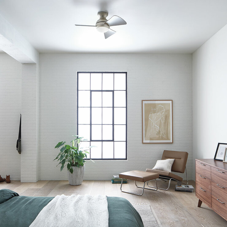 Kichler Sola 3 Blade (86cm) Indoor Ceiling Fan with AC Motor and Remote Control - Nickel Silver Kichler Sola 3 Blade (86cm) Indoor Ceiling Fan with AC Motor and Remote Control - Nickel Silver