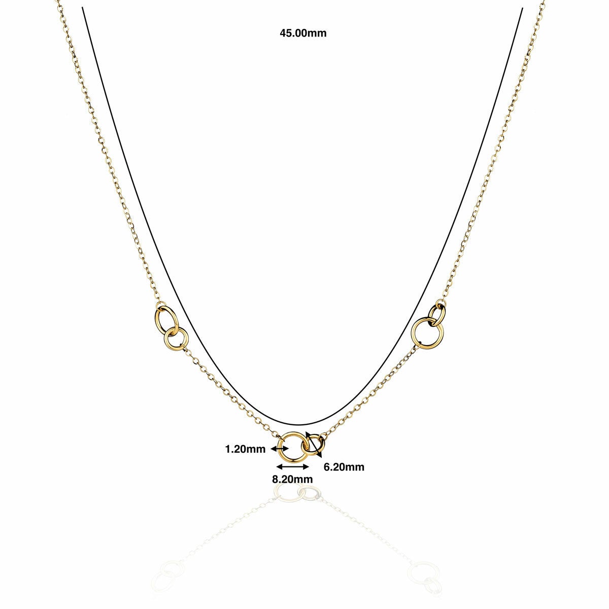 14ct Yellow Gold Love Rings Necklace 14ct Yellow Gold Love Rings Necklace