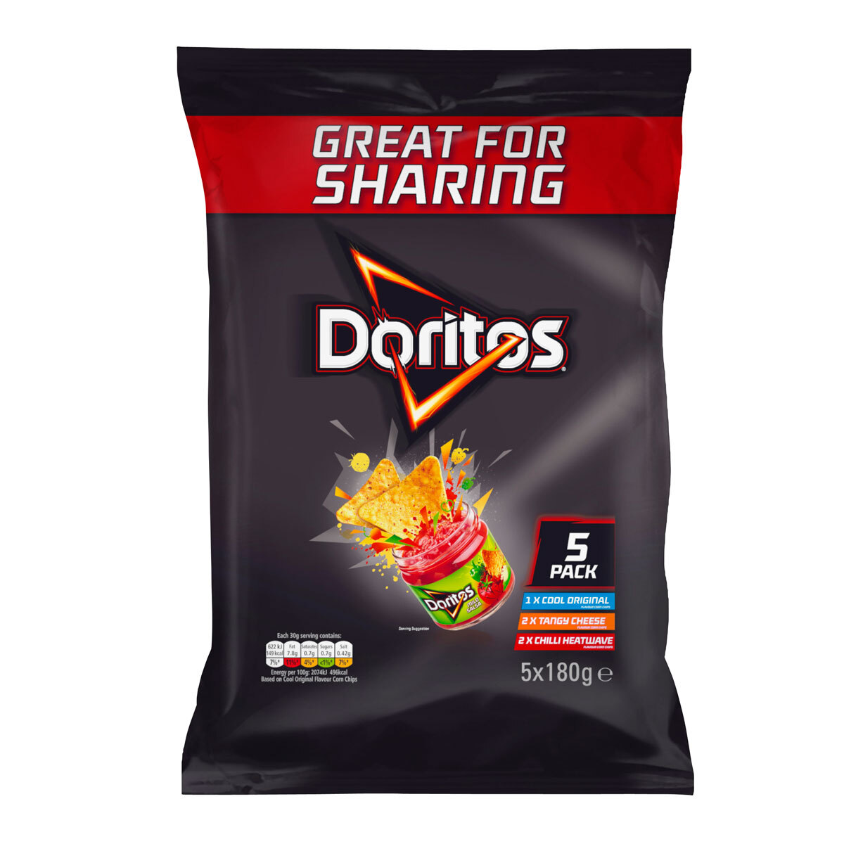 Doritos Variety Pack, 5 x 180g