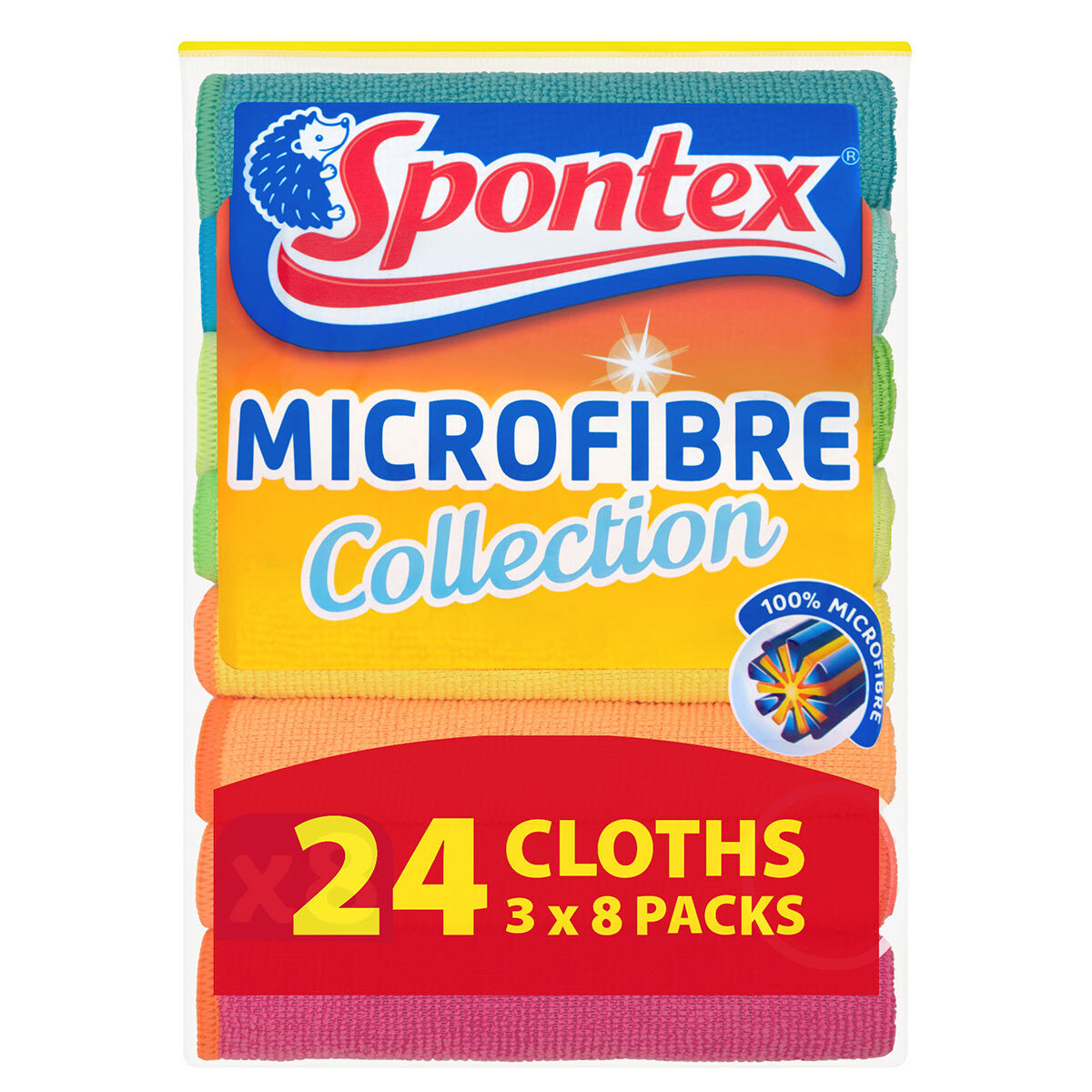 Image Of Spontex Microfibre 24pk cloths