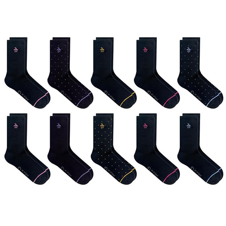 Penguin Ladies Crew Sock Black 10 Pack Penguin Ladies Crew Sock Black 10 Pack
