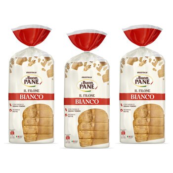 Buon Pane Il Filone Bianco Sliced White Bread, 3 x 500g