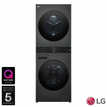 LG WT1210BBTN1, 12kg/10kg, 1400rpm, WashTower, A/A+++ Rated in Black Steel