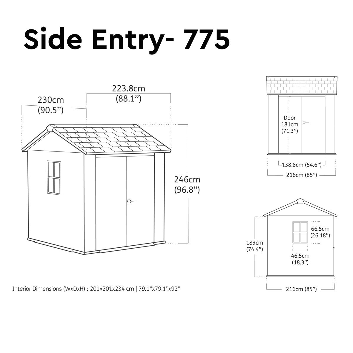 Keter Newton Plus 7ft 6" x 7ft 4" (2.3 x 2.2m) Storage Shed in 2 Configurations